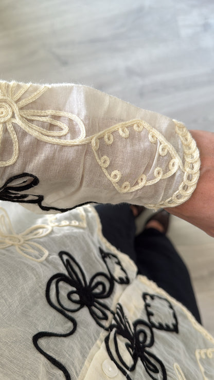 CHEMISE FLOWERS BRODERIES