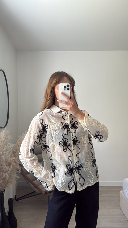 CHEMISE FLOWERS BRODERIES