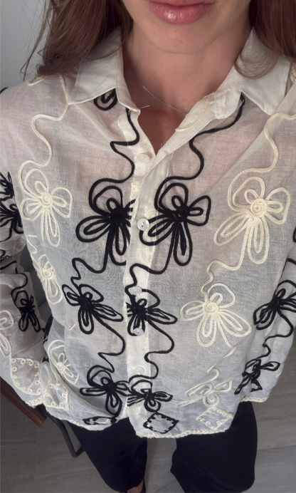 CHEMISE FLOWERS BRODERIES