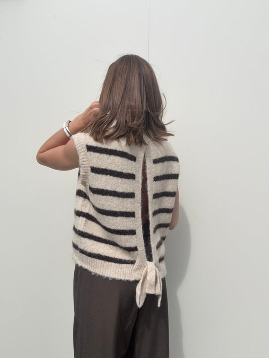 PULL RAYÉ CLARA DOS OUVERT