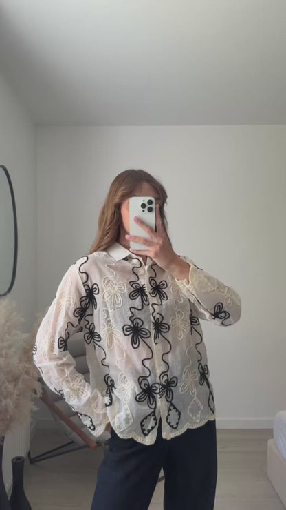 CHEMISE FLOWERS BRODERIES